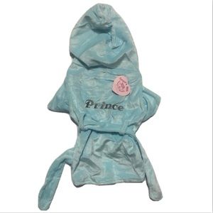 NEW Adorable ‘Pamper Me Pet’ Prince Blue Hooded Velour Dog Robe XXS/XS/S/Med